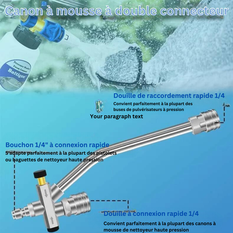 Canon à mousse Accessoire à double connecteur