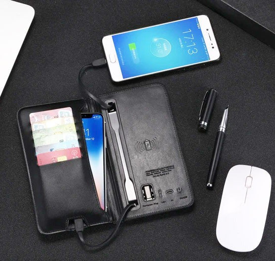 Кожаный кошелёк с пауэрбанком